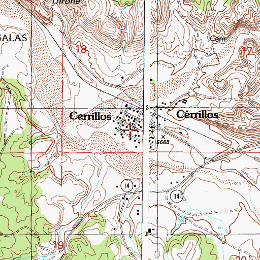Topographic Map of Central Hotel, NM