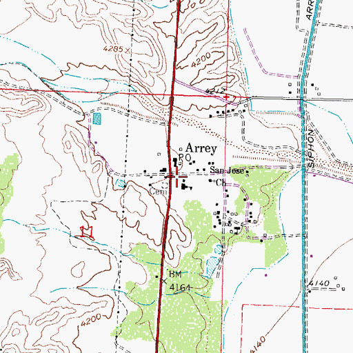 Topographic Map of LA 517, NM