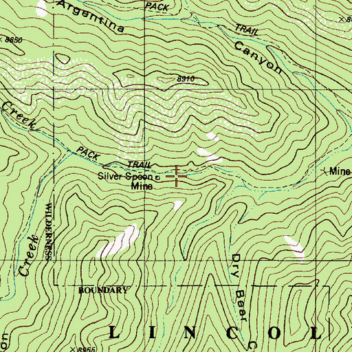 Topographic Map of Silver Spoon Mine, NM