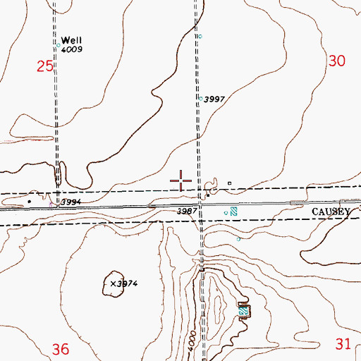 Topographic Map of 11365 Water Well, NM