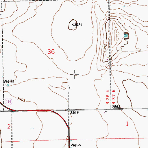 Topographic Map of 11430 Water Well, NM