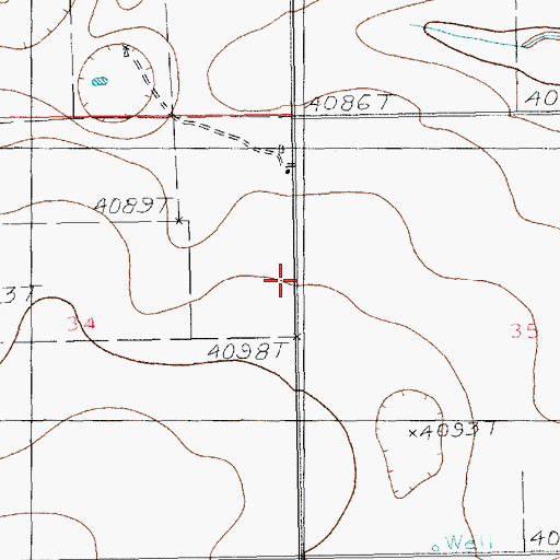 Topographic Map of 10920 Water Well, NM