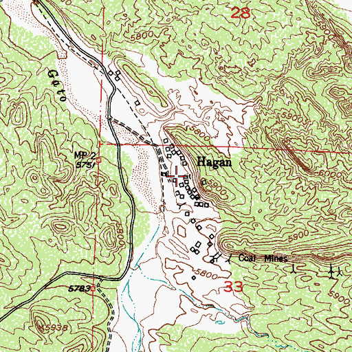 Topographic Map of Hagan (historical), NM