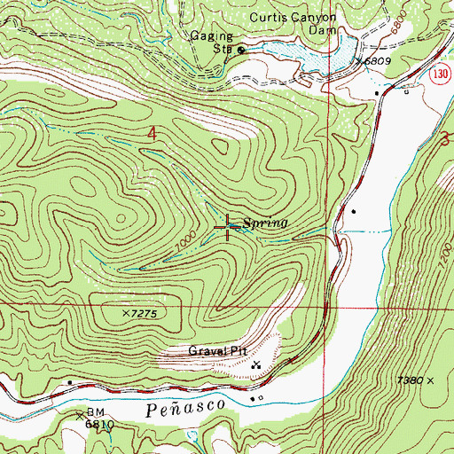 Topographic Map of Red Hill Spring, NM