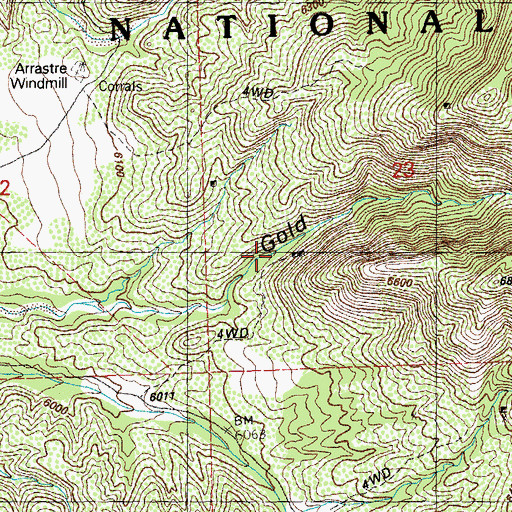 Topographic Map of Gold Gulch Spring, NM