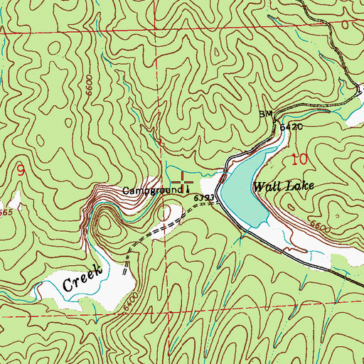 Topographic Map of Wall Lake Campground, NM