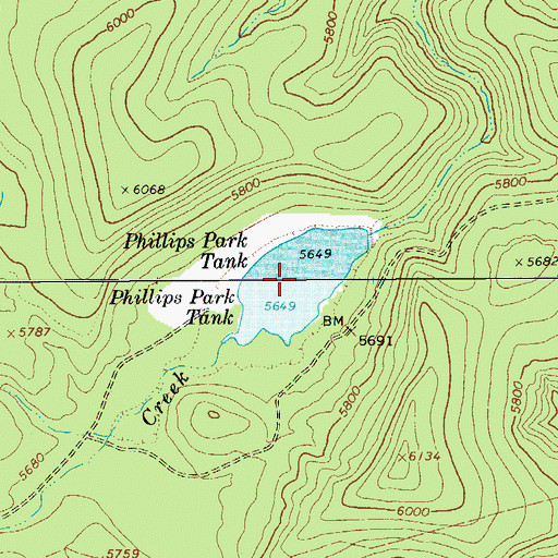 Topographic Map of Phillips Park Tank, AZ