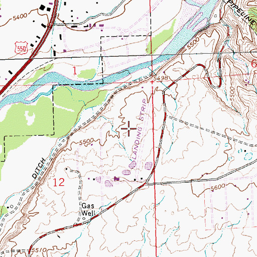 Topographic Map of Williams Airport (historical), NM