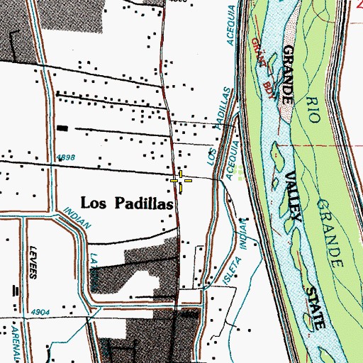 Topographic Map of Padillas Post Office (historical), NM
