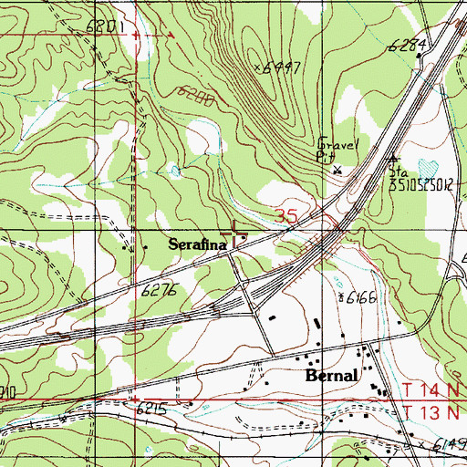Topographic Map of Serafina Post Office, NM
