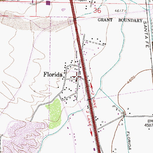 Topographic Map of Florida Post Office (historical), NM