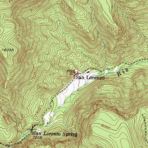 Topographic Map of San Lorenzo Post Office (historical), NM