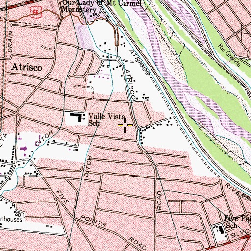 Topographic Map of KAMX-AM (Albuquerque), NM