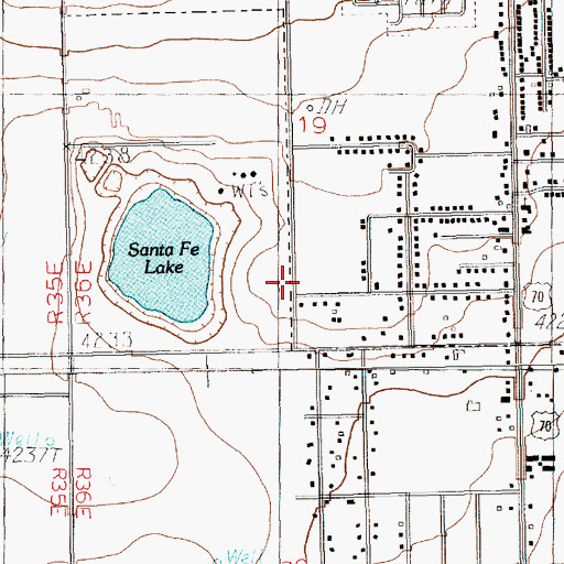 Topographic Map of KCLV-AM (Clovis), NM
