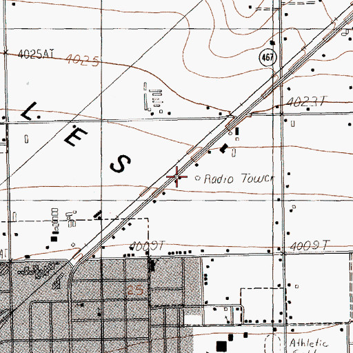 Topographic Map of KSEL-AM (Portales), NM