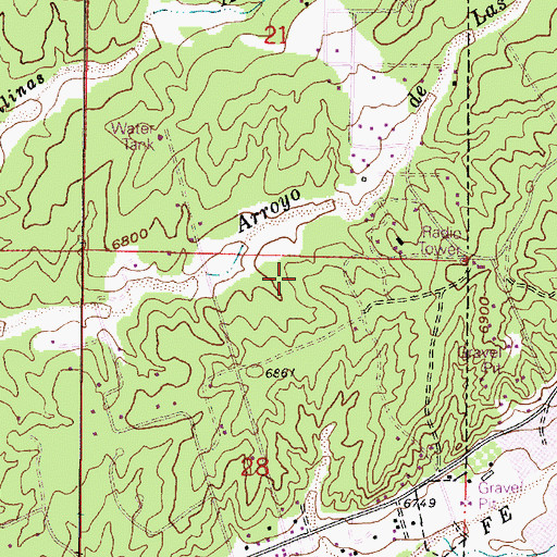 Topographic Map of KSWV-AM (Santa Fe), NM
