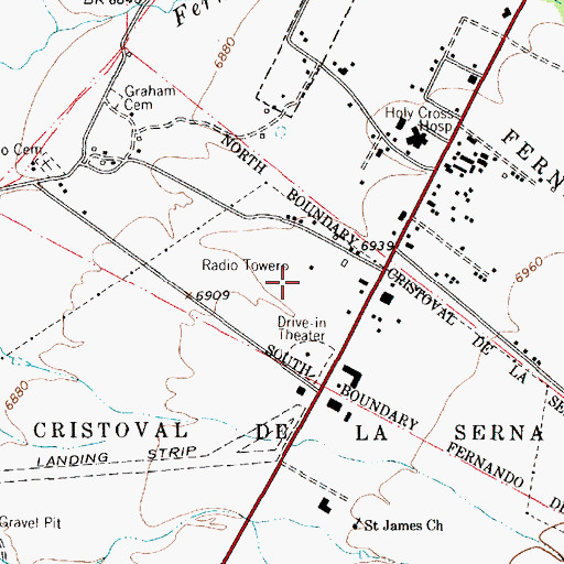 Topographic Map of KKIT-AM (Taos), NM
