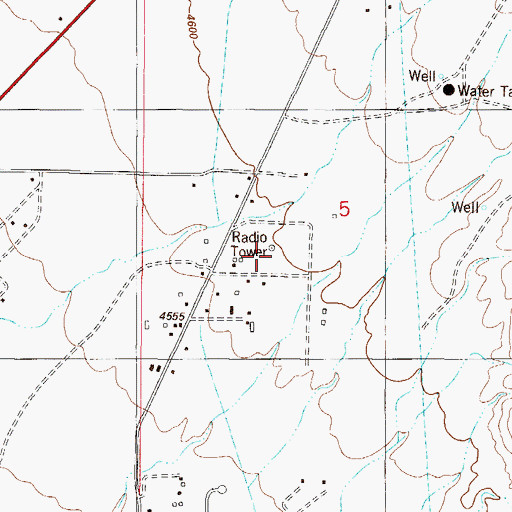 Topographic Map of KYEE-FM (Alamogordo), NM
