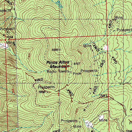 Topographic Map of KWNM-TV (Silver City), NM