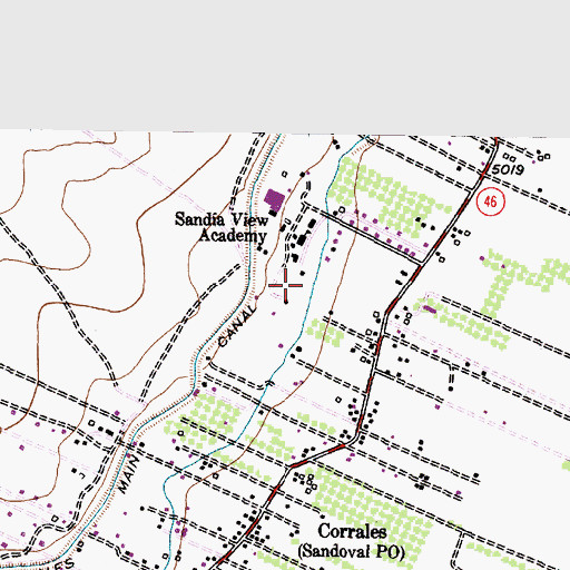 Topographic Map of KSVA-FM (Corrales), NM