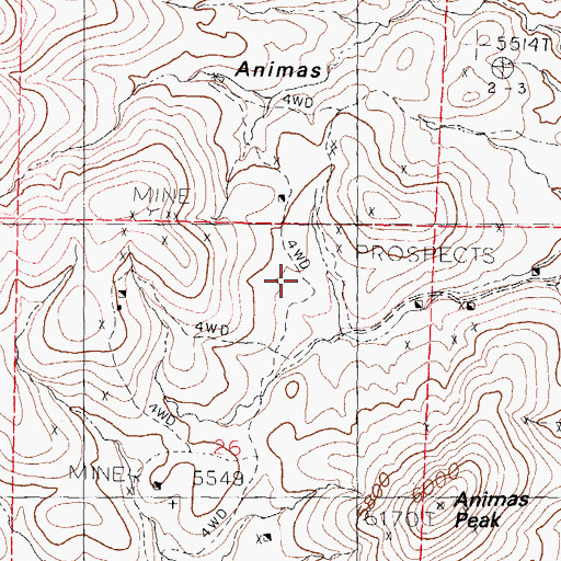 Topographic Map of Tripp Mine, NM