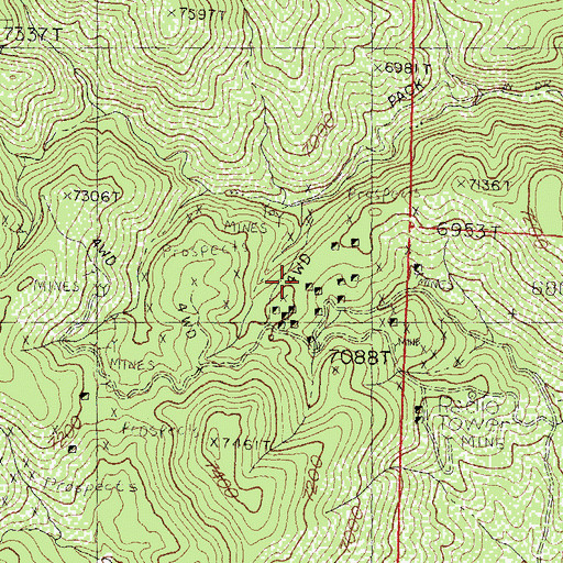 Topographic Map of Climax Mine, NM
