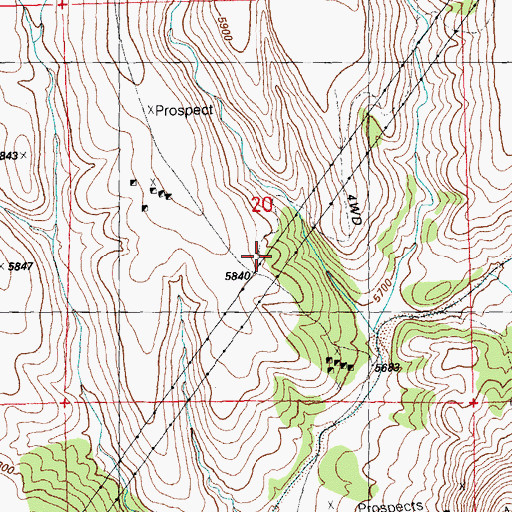 Topographic Map of Joe Mine, NM