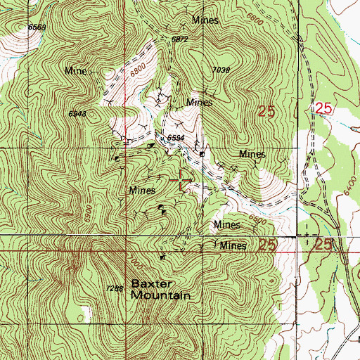 Topographic Map of Miguel Otero Mine, NM