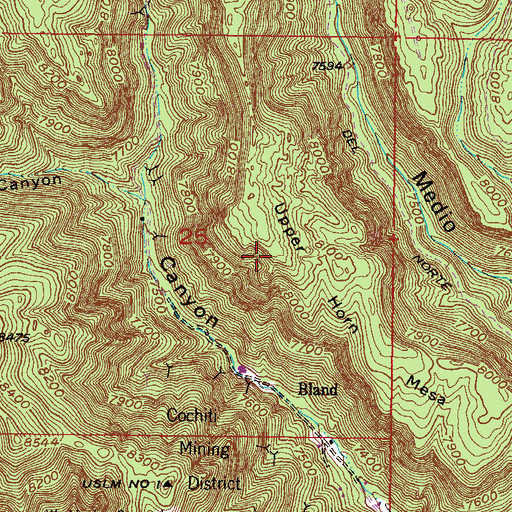 Topographic Map of Denver Girl Group Mine, NM