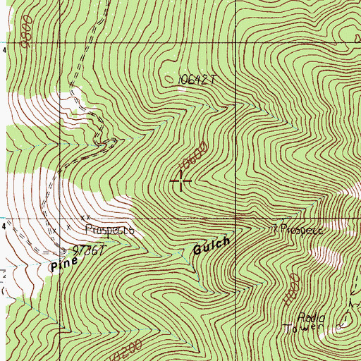 Topographic Map of Cabin Mine, NM