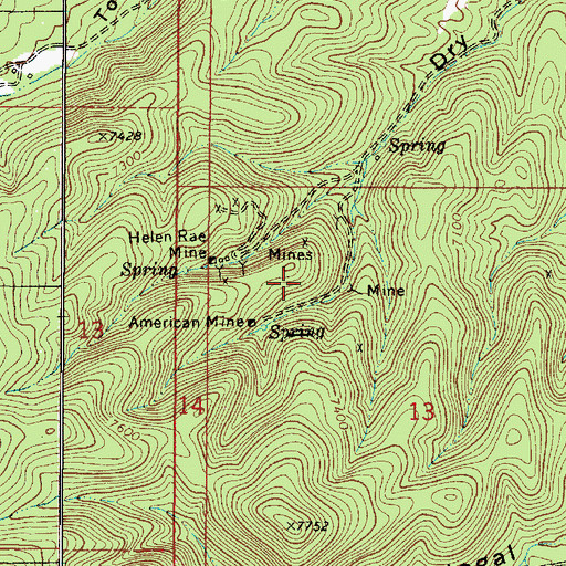 Topographic Map of Tangle Mine, NM