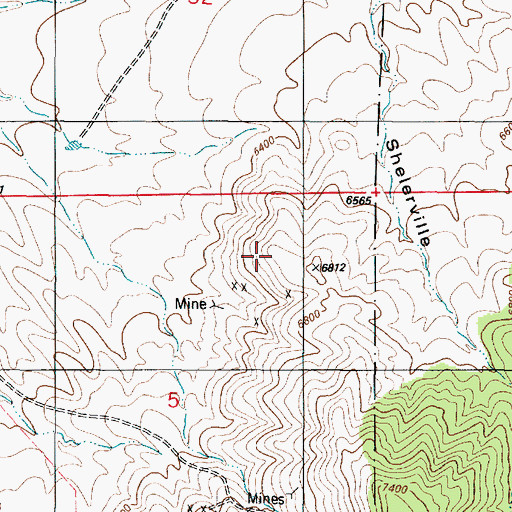 Topographic Map of Buster Brown Mine, NM
