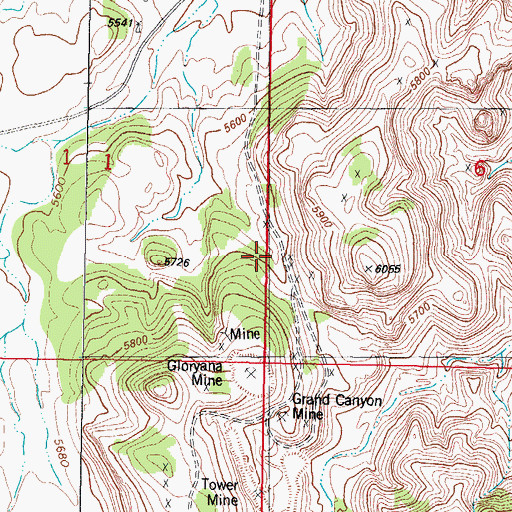 Topographic Map of Grand Canyon - Luis Lopez Distict Mine, NM