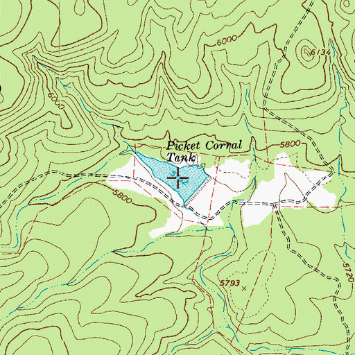 Topographic Map of Picket Corral Tank, AZ