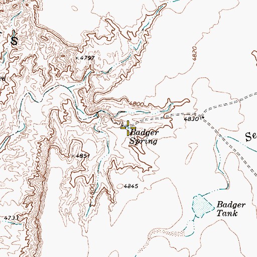 Topographic Map of Badger Spring, AZ