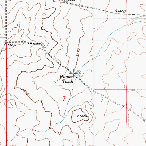 Topographic Map of Pieper Tank, AZ