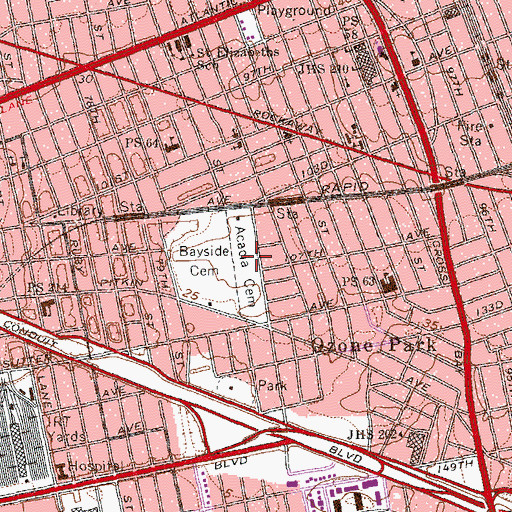 Topographic Map of Acacia Cemetery, NY
