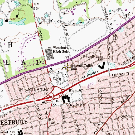 Topographic Map of Advent Tuller School, NY