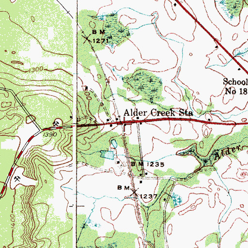 Topographic Map of Alder Creek Station, NY