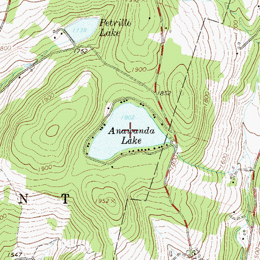 Topographic Map of Anawanda Lake, NY