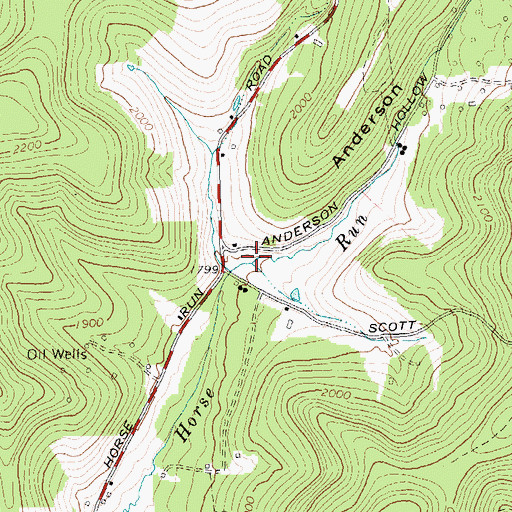 Topographic Map of Anderson Hollow, NY