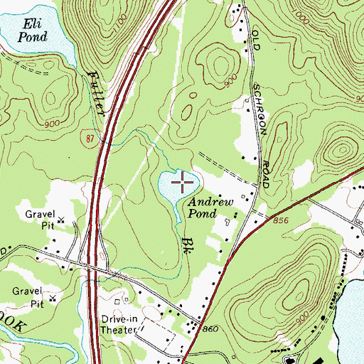 Topographic Map of Andrew Pond, NY