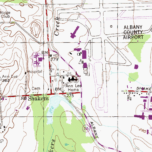 Topographic Map of Ann Lee Home, NY