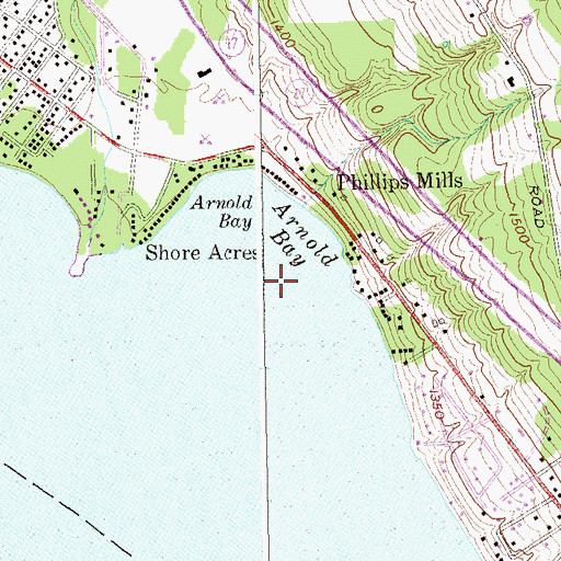 Topographic Map of Arnold Bay, NY