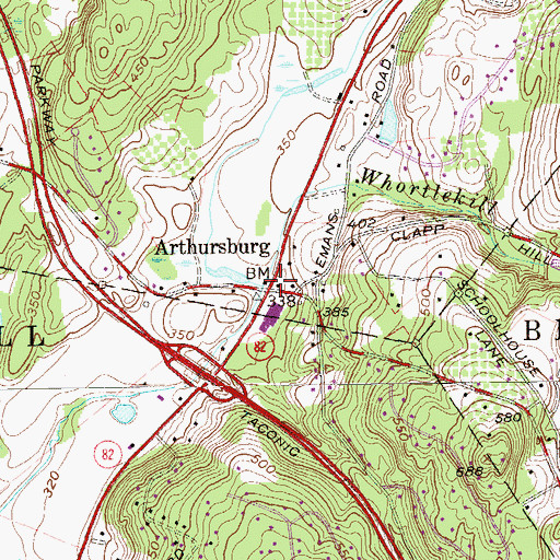 Topographic Map of Arthursburg, NY