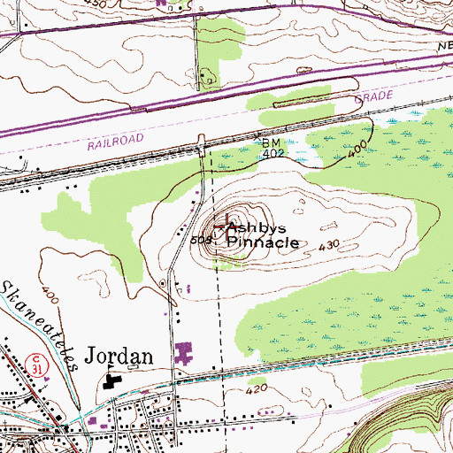 Topographic Map of Ashbys Pinnacle, NY