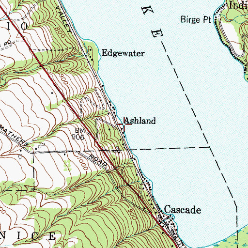 Topographic Map of Ashland, NY