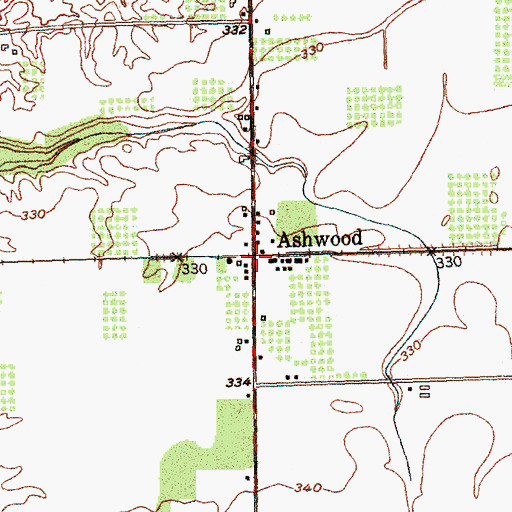 Topographic Map of Ashwood, NY