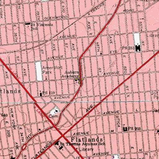 Topographic Map of Auburn Academy, NY