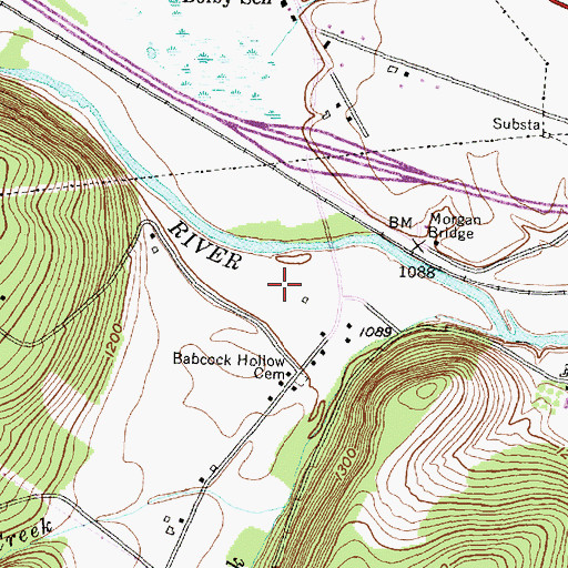 Topographic Map of Babcock Hollow, NY